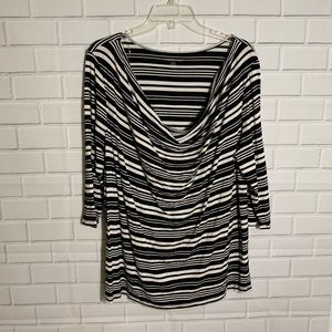 Lane Bryant Striped Mid Sleeve Shirt EUC